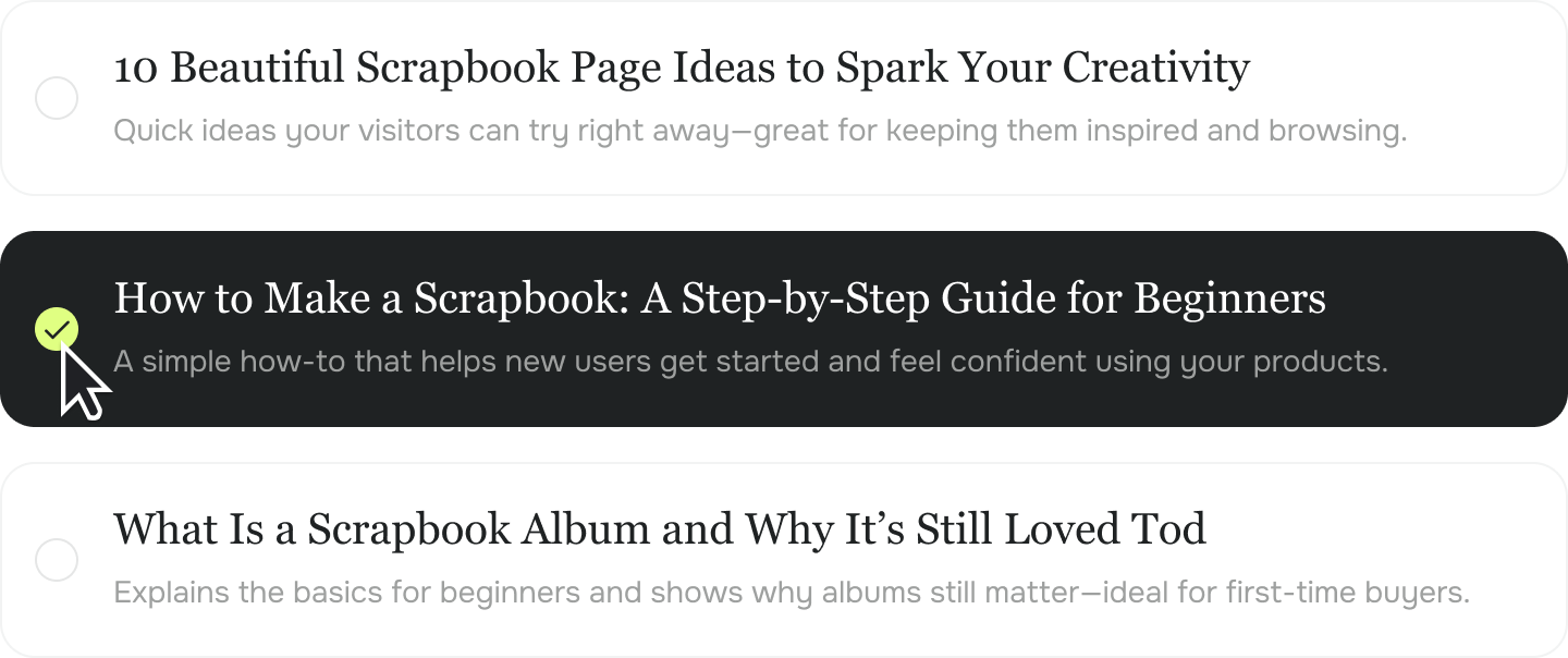 2. Choose your perfect title